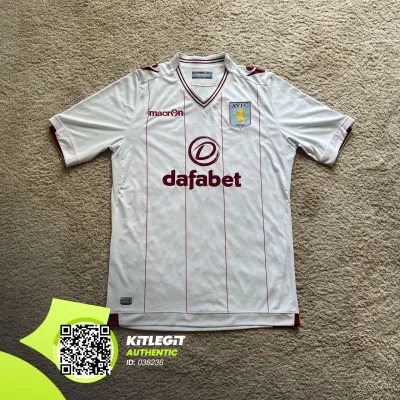 Front view of Aston Villa 2014/15 Macron Away Shirt (Dafabet) - Men's Medium
