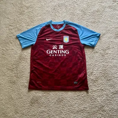 Front view of Aston Villa 2011/12 Nike Home Shirt (Genting Casinos) - Men's XL